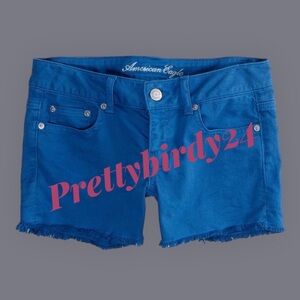 Y2K AEO Bright Blue Denim Midi Shorts